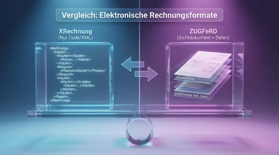 XRechnung vs ZUGFeRD: Factur-X Vergleich für Unternehmen